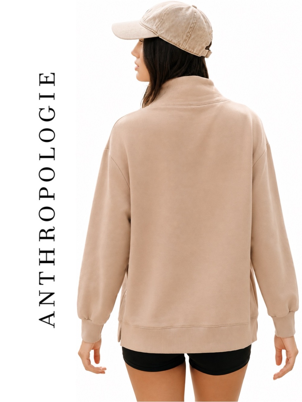 Anthropologie Back When 100% Cotton Mock-Neck Pullover